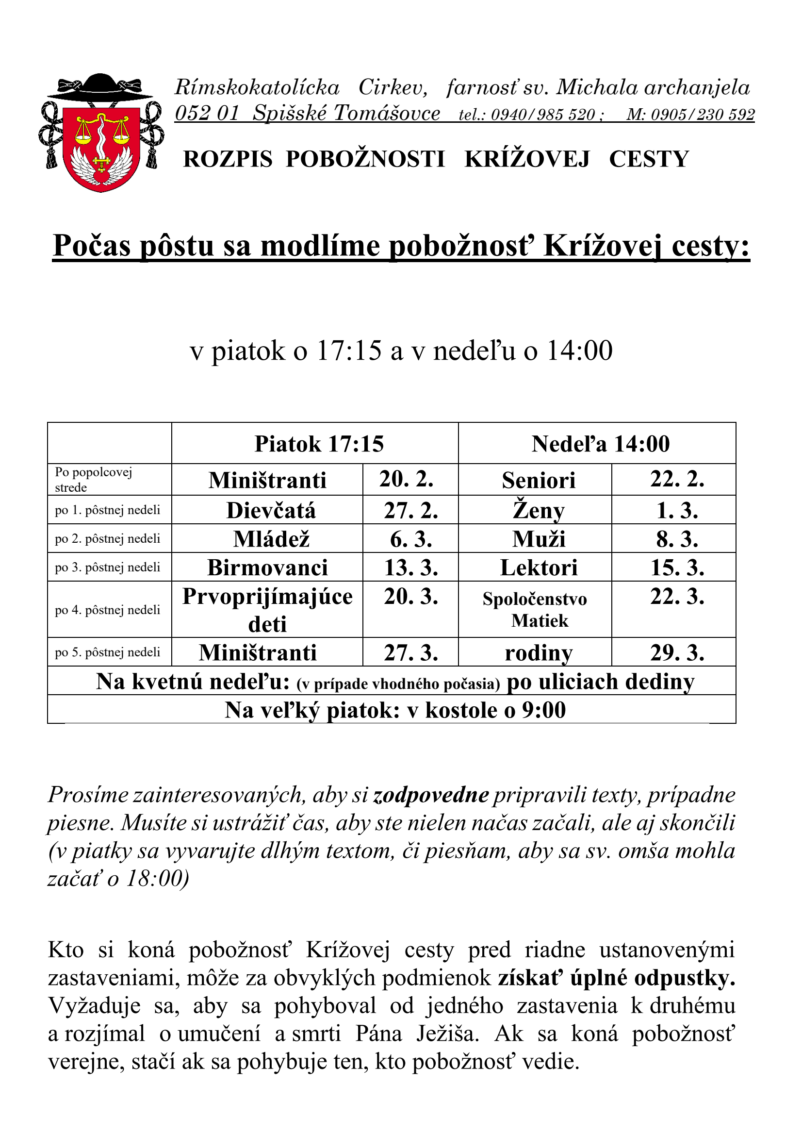 Rozpis krížových ciest 2026.pdf - strana 1